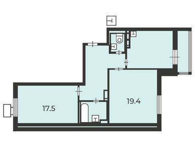 Планировки двухкомнатные в Жилой дом «Мироновская ул., д. 30, к. 1, 2»