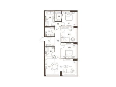 Планировки четырехкомнатные в ЖК High Life (Хай Лайф)