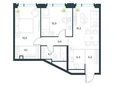 Планировки трехкомнатные в Level Академическая