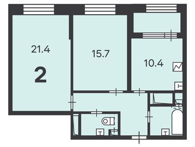 2-комнатная 62.00 кв.м, Жилой дом «Светланова ул., д. 11, к. 1», 25 816 800 руб.