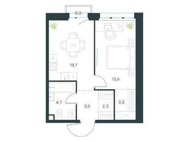 1-комнатная 40.70 кв.м, Level Селигерская, 17 312 505 руб.