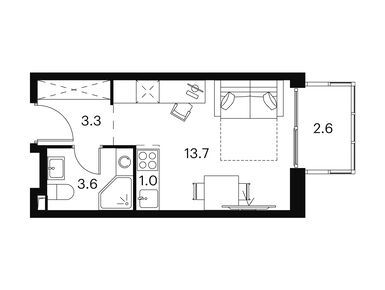 Студия 24.20 кв.м, «Аквилон Сигнал», 10 934 552 руб.