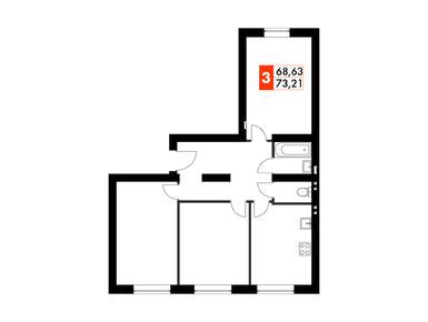 Планировки трехкомнатные в ЖК «Парк Апрель»