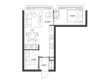 Планировки однокомнатные в ЖК Lunar (Лунар)