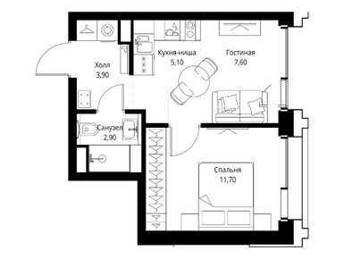 Планировки однокомнатные в ЖК SET (СЕТ)