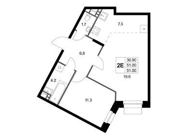Планировки двухкомнатные в ЖК «Коренёвский Форт 2.3»