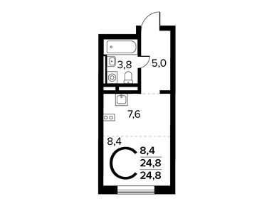 Планировки студии в Район «Новые Ватутинки»