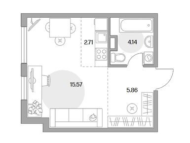Студия 28.28 кв.м, ЖК «Аникеевский», 5 457 274 руб.