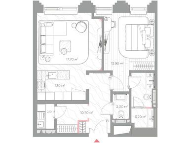 Планировки однокомнатные в Клубный дом Nicole (Николь)