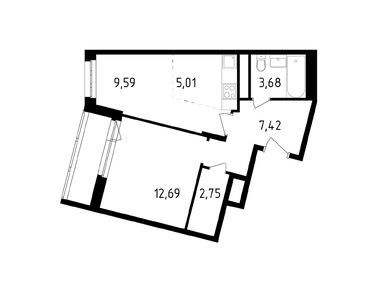 Планировки двухкомнатные в ЖК «Крекшино Парк»