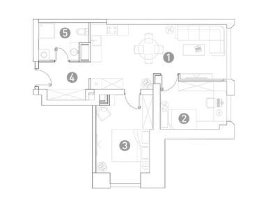 Планировки трехкомнатные в ЖК Very (Вери) Ботанический сад