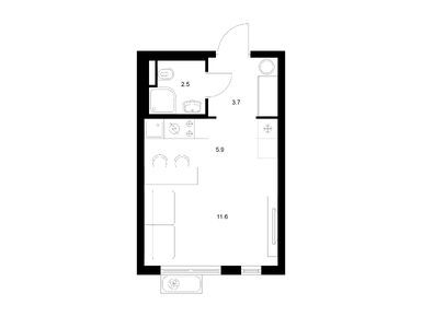 Планировки студии в Яуза парк