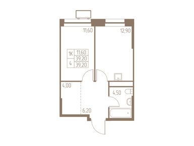 Планировки однокомнатные в ЖК «Фабрикант»