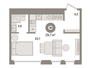 Студия 29.70 кв.м, ЖК «Дом А», 23 820 000 руб.