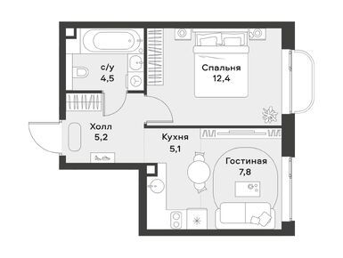 Планировки однокомнатные в Жилой район ÁLIA (АЛИА)