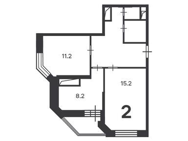 Планировки двухкомнатные в Жилой дом «Текстильщиков ул., д. 3, к. 1»