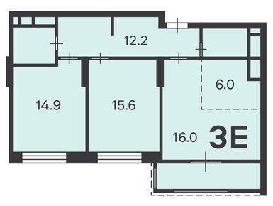 Планировки трехкомнатные в Жилой дом «Клинская ул., д. 2А, к. 7»