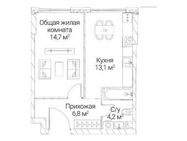 1-комнатная 38.80 кв.м, ЖК «Сезар Силика», 26 539 200 руб.