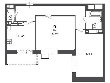 Планировки двухкомнатные в Жилой дом «Касимовская ул., д. 39, к. 2»