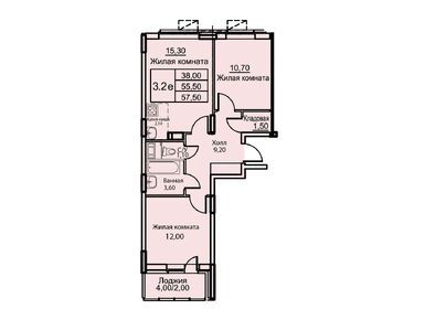 Планировки трехкомнатные в ЖК «Кашинцево»