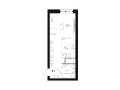 Планировки студии в ЖК «Мангазея на Речном»