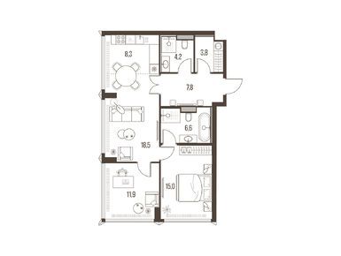 Планировки трехкомнатные в ЖК High Life (Хай Лайф)