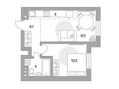 Планировки двухкомнатные в ЖК «Театральный парк»