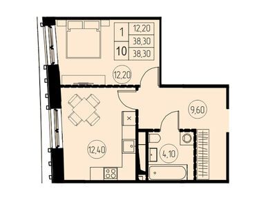 Планировки однокомнатные в ЖК «7 небо»