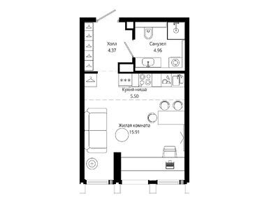 Студия 30.70 кв.м, ЖК MOD (Мод), 21 318 080 руб.