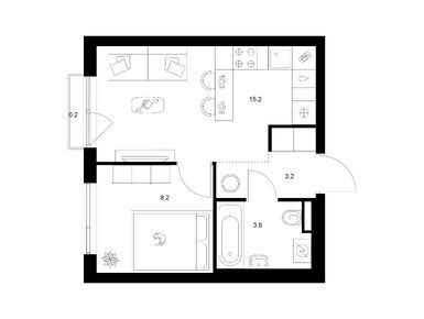 Планировки однокомнатные в Лосиноостровский парк