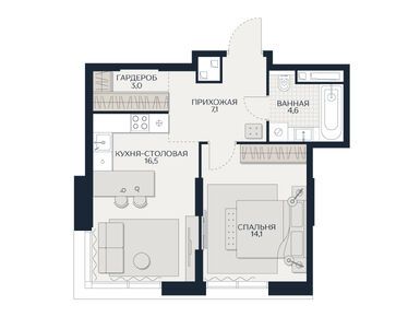 Планировки двухкомнатные в ЖК «Кутузов Сити»