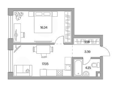 1-комнатная 42.59 кв.м, ЖК MYPRIORITY Мневники (Май Приорити Мневники), 21 454 441 руб.