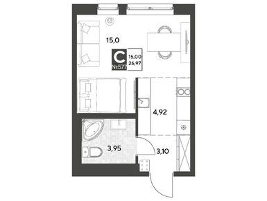 Студия 26.97 кв.м, ЖК «Космопарк», 4 619 961 руб.