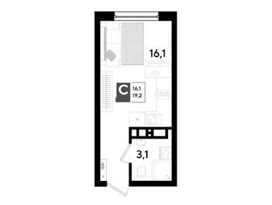 Студия 19.20 кв.м, ЖК DOGMA PARK (Догма Парк), 4 481 280 руб.