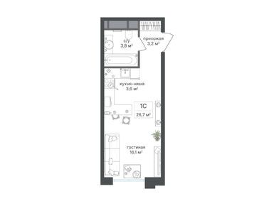 Планировки студии в ЖК «Михалковский»