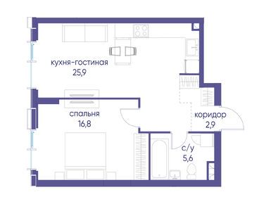 1-комнатная 51.20 кв.м, ЖК «Событие», 28 780 544 руб.