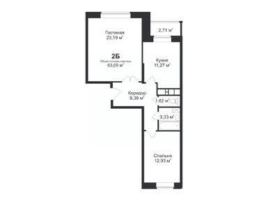 Планировки двухкомнатные в ЖК «Майданово Парк»