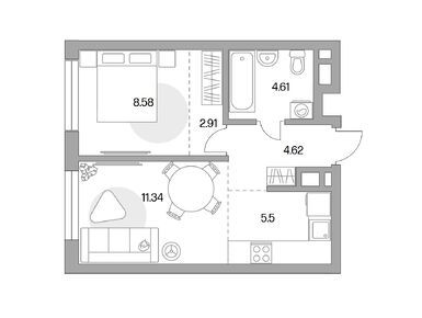 Планировки двухкомнатные в ЖК «Гранель Коломенское»