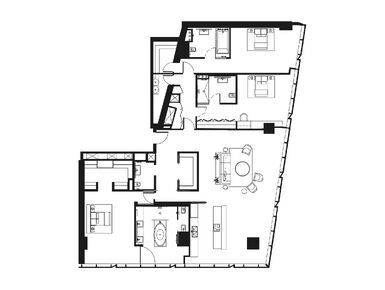 Планировки 4-к. апартаменты в МФК «ОКО»