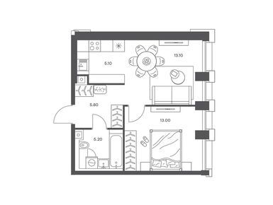 Планировки двухкомнатные в ЖК Яркий квартал «Инджой»