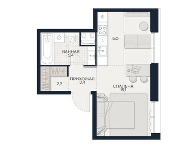 Планировки студии в ЖК «Кутузов Сити»