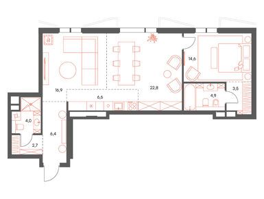 Планировки трехкомнатные в Саввинская 17 от Level