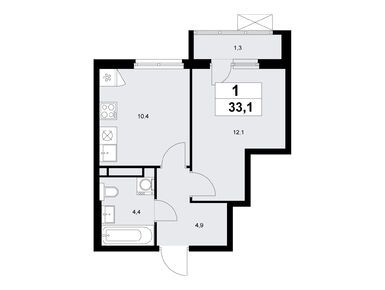 Планировки однокомнатные в Жилой квартал «Прокшино»