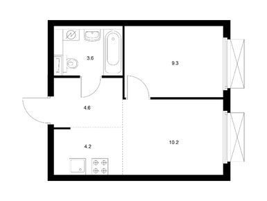 Планировки однокомнатные в Кольская 8