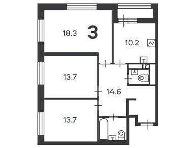 3-комнатная 76.10 кв.м, Жилой дом «Аминьевское ш., д. 4Д, к. 1», 26 056 640 руб.
