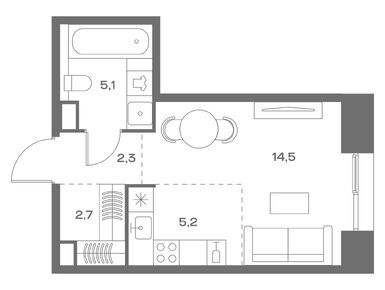 Студия 29.80 кв.м, ЖК SOUL (Соул), 20 535 180 руб.