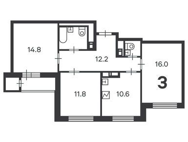 3-комнатная 71.10 кв.м, Жилой дом «Стартовая ул., д. 3/1», 21 787 670 руб.