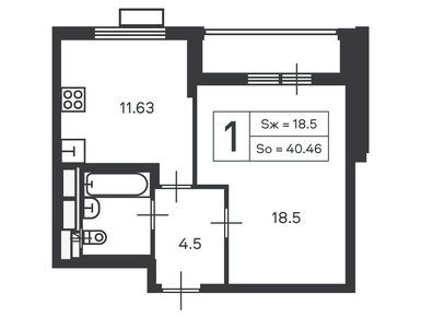 Планировки однокомнатные в Жилой дом «Люблинская, д. 52, к. 1»