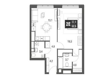 Планировки двухкомнатные в Жилой комплекс AFI Tower (АФИ Тауэр)