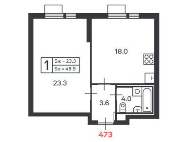 Планировки однокомнатные в Жилой дом «Дмитровское ш., з/у 89 (стр. 1)»